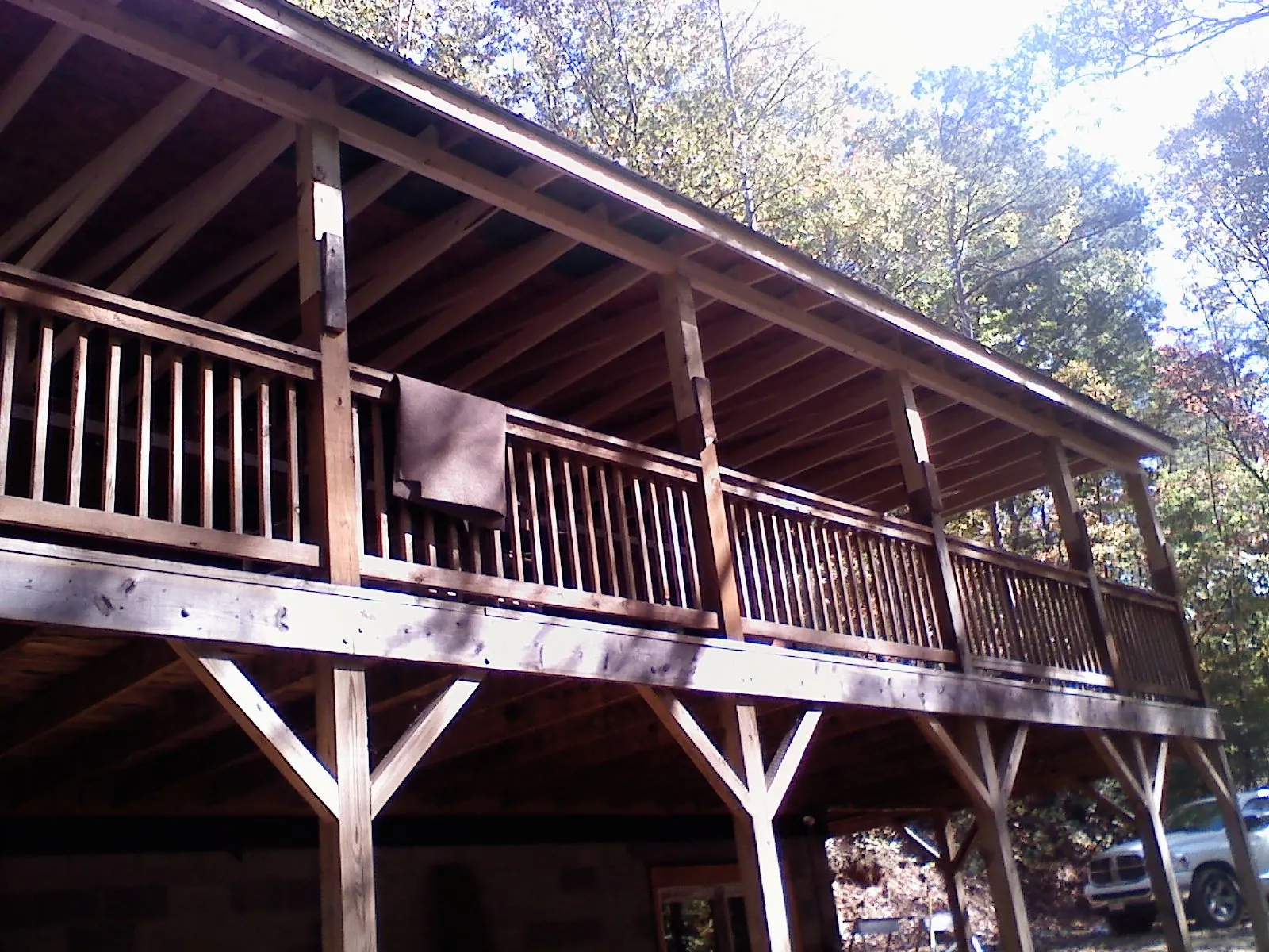 Timber framing under a new elevated porch and deck — Roof Leak Repair in Foosland by Roofing Brothers